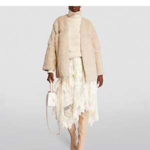 Zimmermann Kaleidoscope Shearling Jacket US M/L IT 44 Womens Vanilla $2950